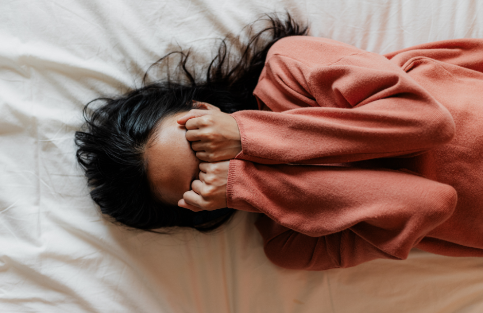 Energy healing for trauma and stress with hands over eyes